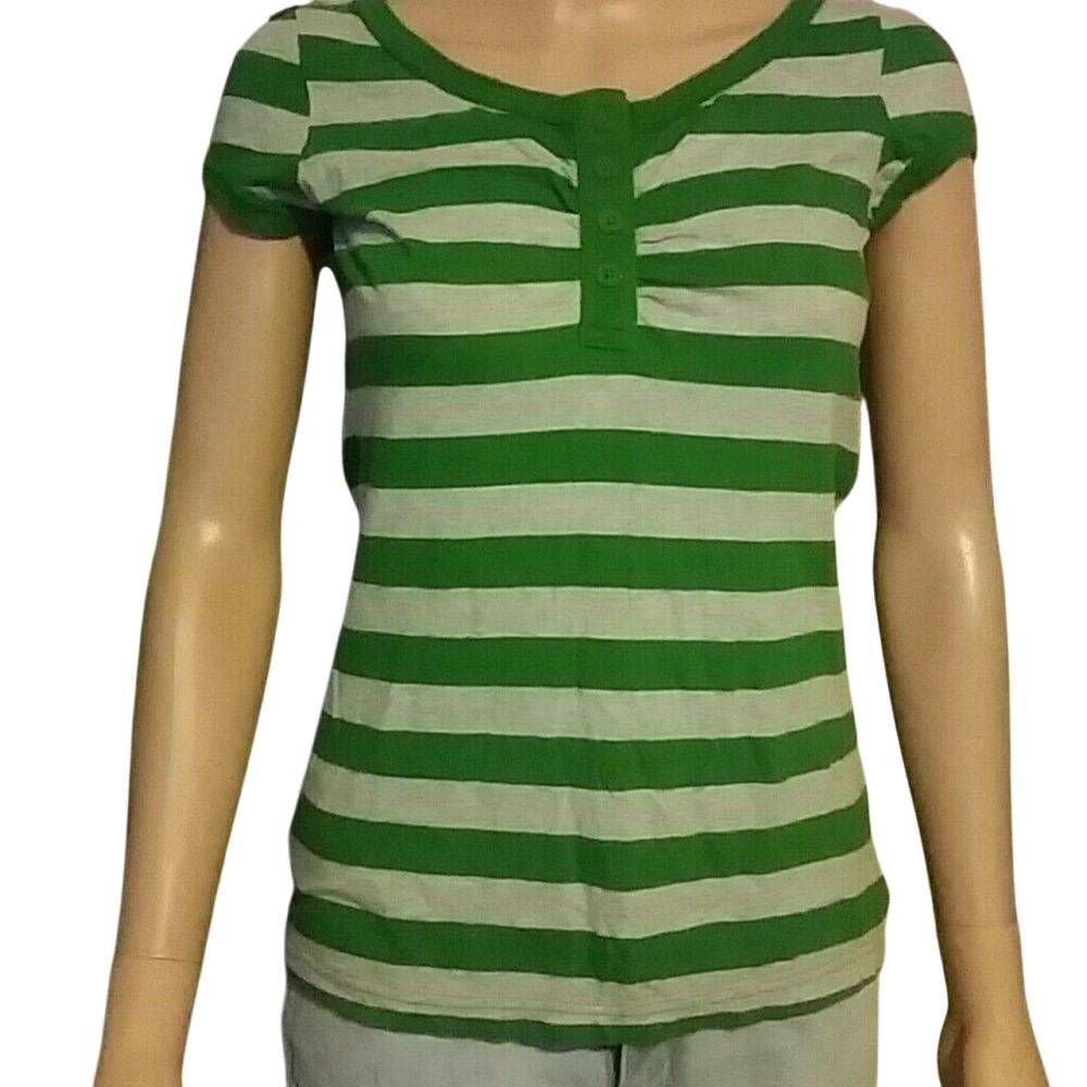 Gap grey & green stripped top M